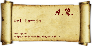 Ari Martin névjegykártya